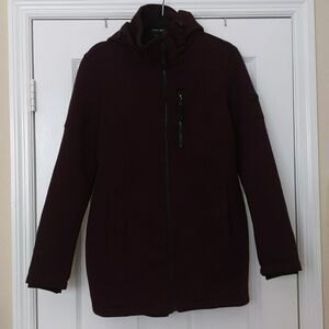 ANDREW MARC Eggplant Hooded Coat